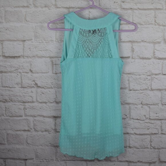 π°3/$25 IZ Byer Ruffle Neckline Mint Top Blouse - Picture 3 of 9